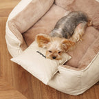 Plaid Cozy Bed – 4-Season, Fully Washable Square Nest for Pets